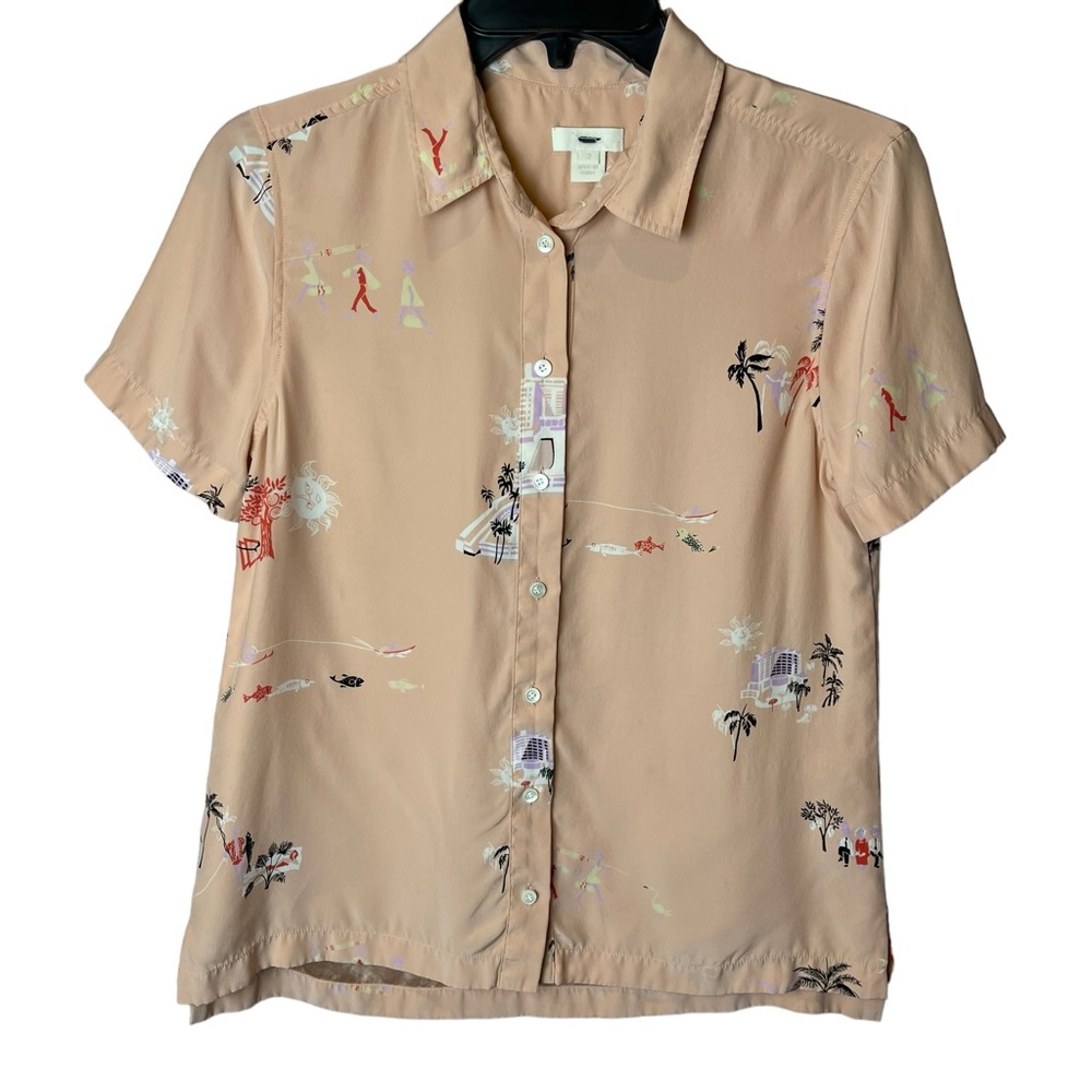 J Crew Silk Vacation Shirt Blouse 2013 - Size 2